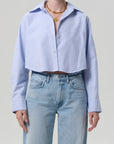ana cropped shirt in blue
