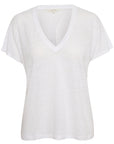 Axeline V Neck T - WHITE