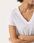 Axeline V Neck T - WHITE