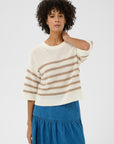 Aliza Stripe Knit - Whisper White