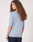 Cora Cotton Blend Sweater - LT.BLUE