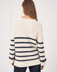 Luxe Sailor Stripe Sweater - Ivory/Marine
