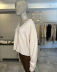 London Cashmere Blend V - Cream ONE SIZE