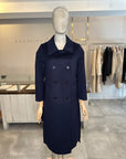 Eva Cashmere Blend Classic Coat - Navy