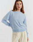 Brushed Cashmere Sweater - BLUE