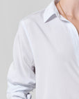 avni slim shirt in blue micro stripe