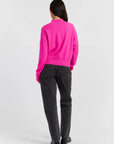 Funnel Neck Sweater - FUSHIA