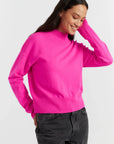 Funnel Neck Sweater - FUSHIA