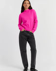 Funnel Neck Sweater - FUSHIA