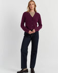 Pure Cashmere Cardigan - Mulberry