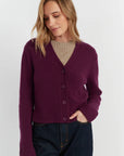 Pure Cashmere Cardigan - Mulberry
