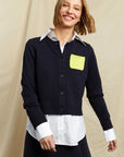 Contrast Pocket Cardigan - NAVY