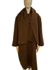 Cocoon Scarf Coat  - Cocoa ONE SIZE