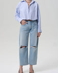 ana cropped shirt in blue