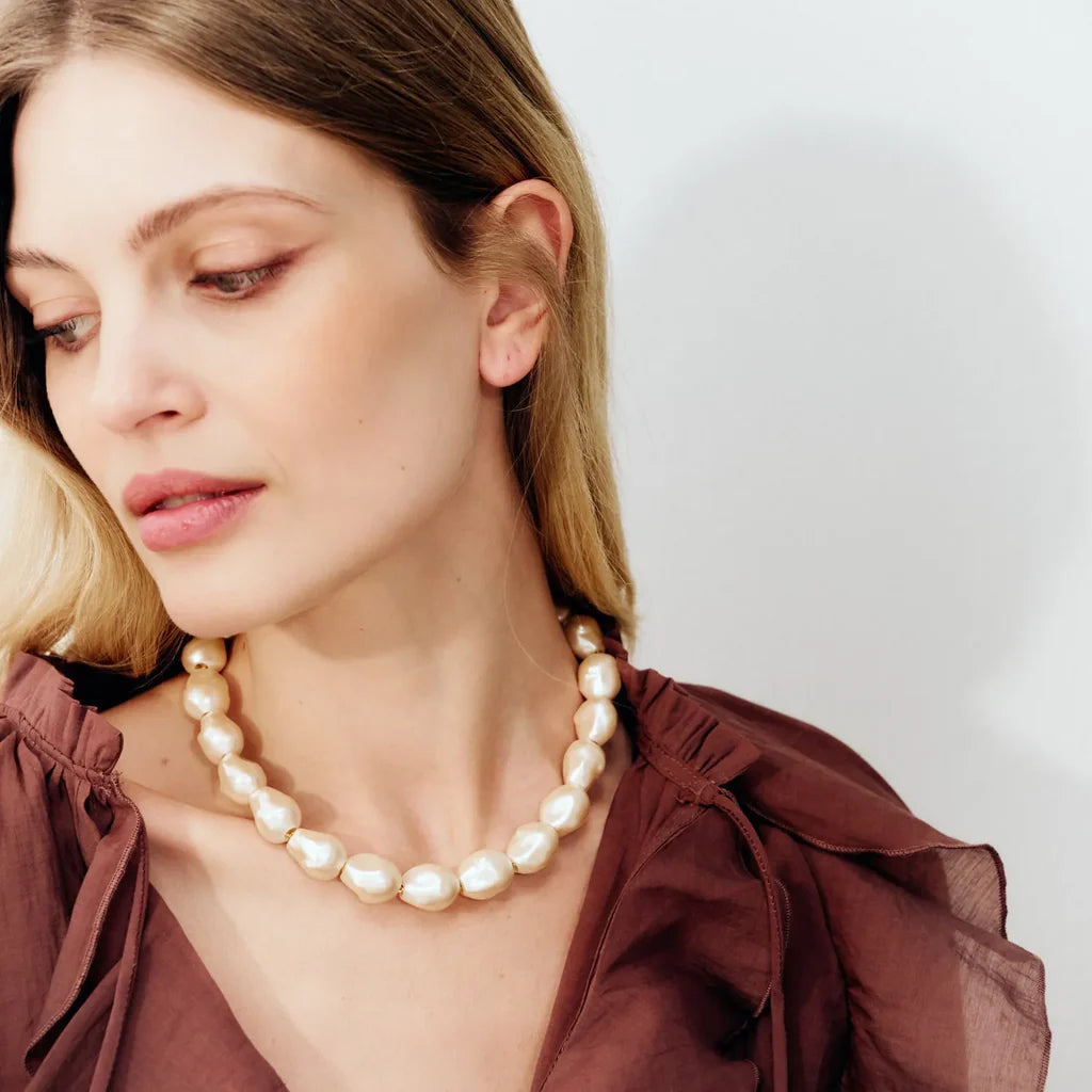 Apricot Pearl Necklace