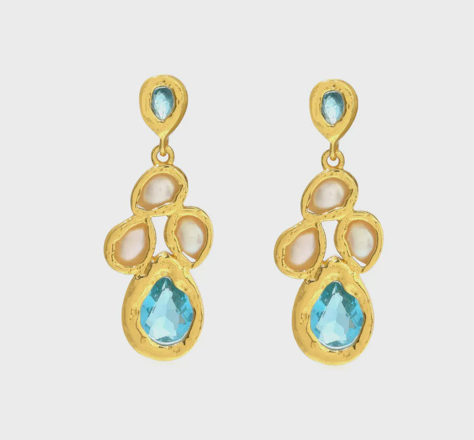 Illian Earrings Turquoise Pearl
