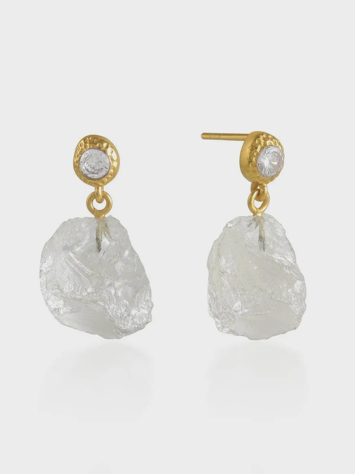 Athena Earrings Raw Clear