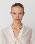 Rose Marble & Pearl Necklace