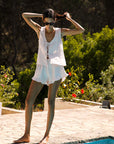 Paula Ruffled Shorts - Striped Rose