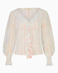 Ophelia Ruffled Blouse - Striped Rose