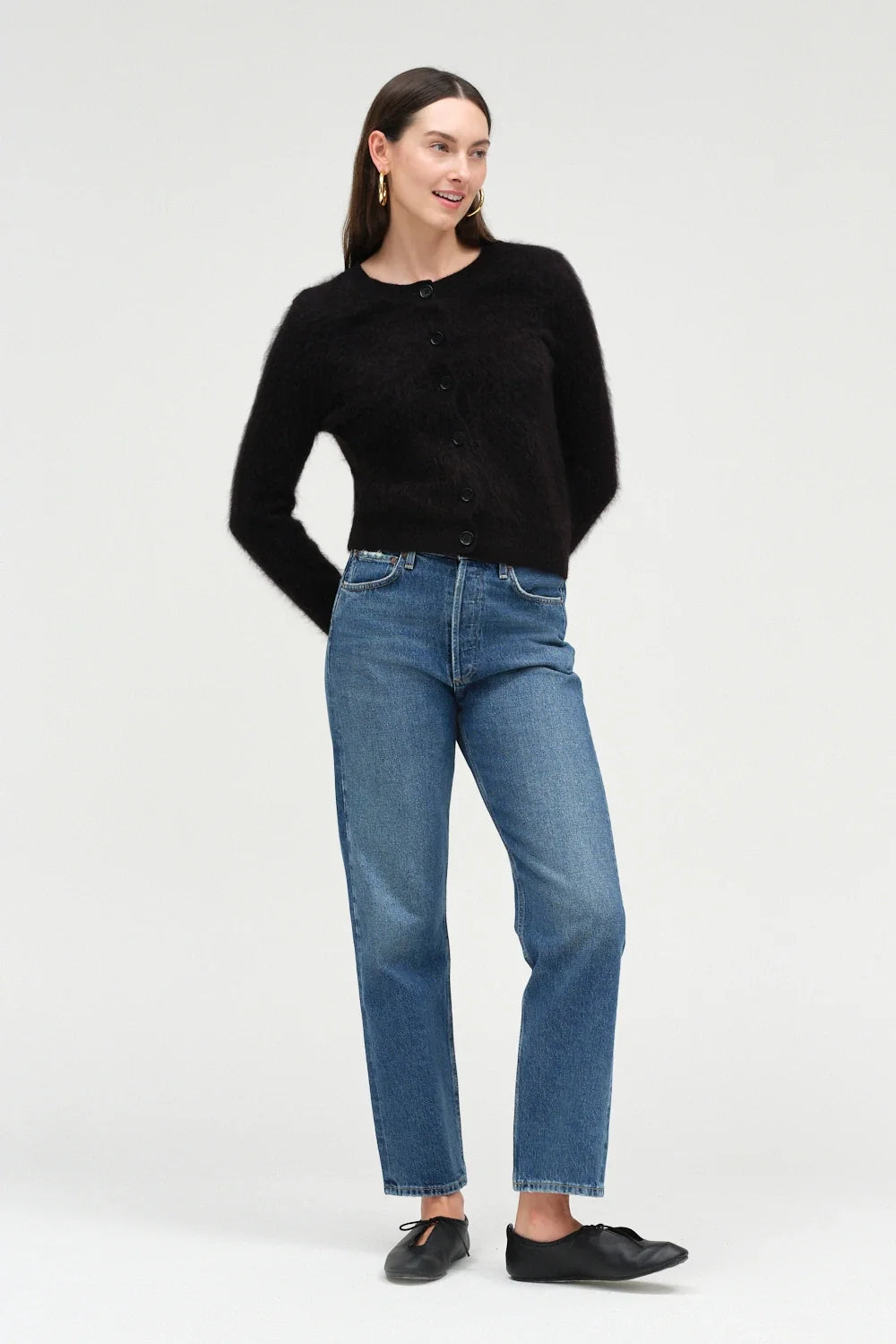 BRUSHED CASHMERE CARDIGAN