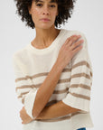 Aliza Stripe Knit - Whisper White