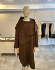 Cocoon Scarf Coat  - Cocoa ONE SIZE