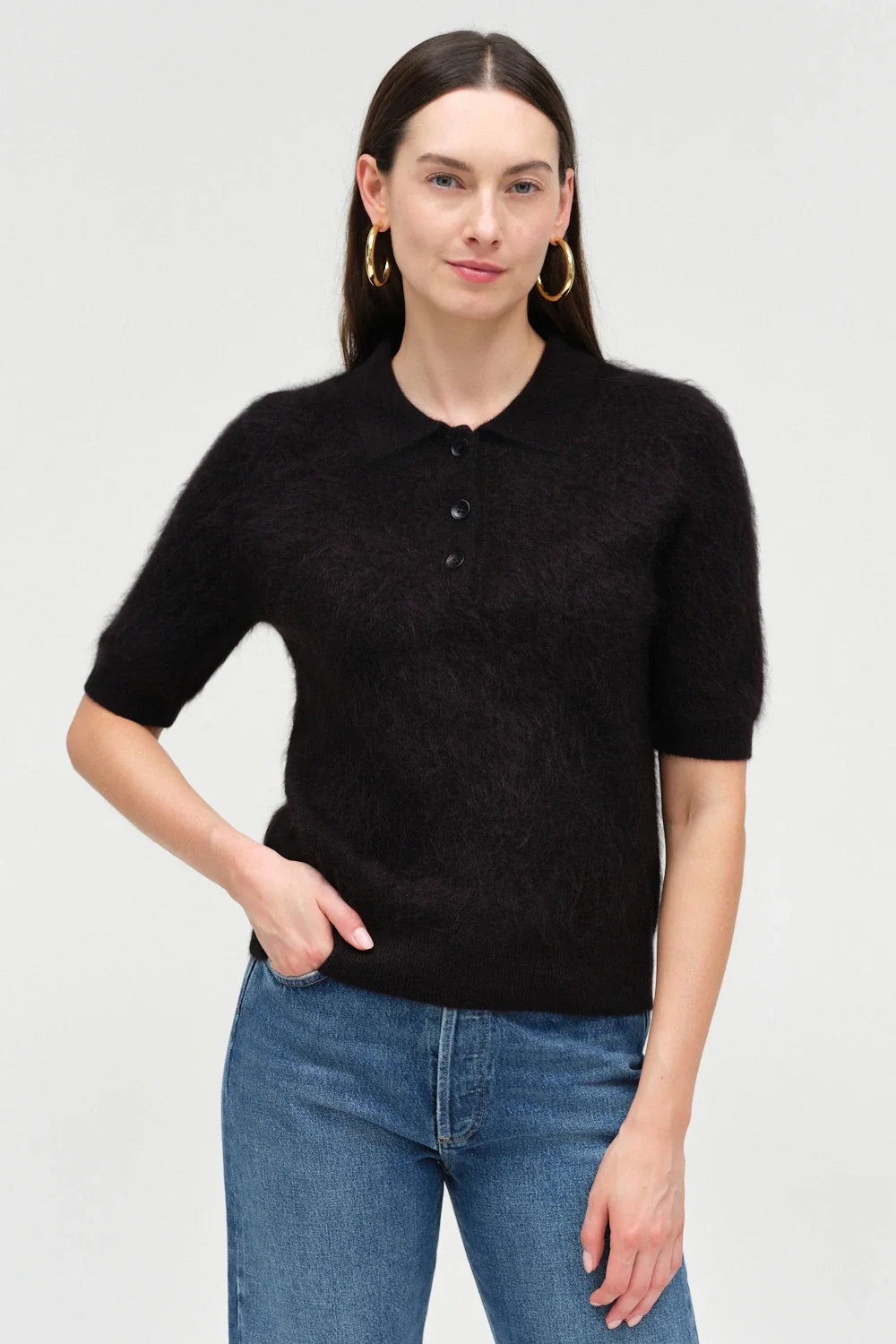 BRUSHED CASHMERE POLO