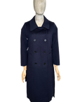Eva Cashmere Blend Classic Coat - Navy