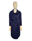 Eva Cashmere Blend Classic Coat - Navy