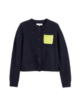 Contrast Pocket Cardigan - NAVY