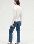 Button Polo Sweater Cream