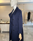 Eva Cashmere Blend Classic Coat - Navy