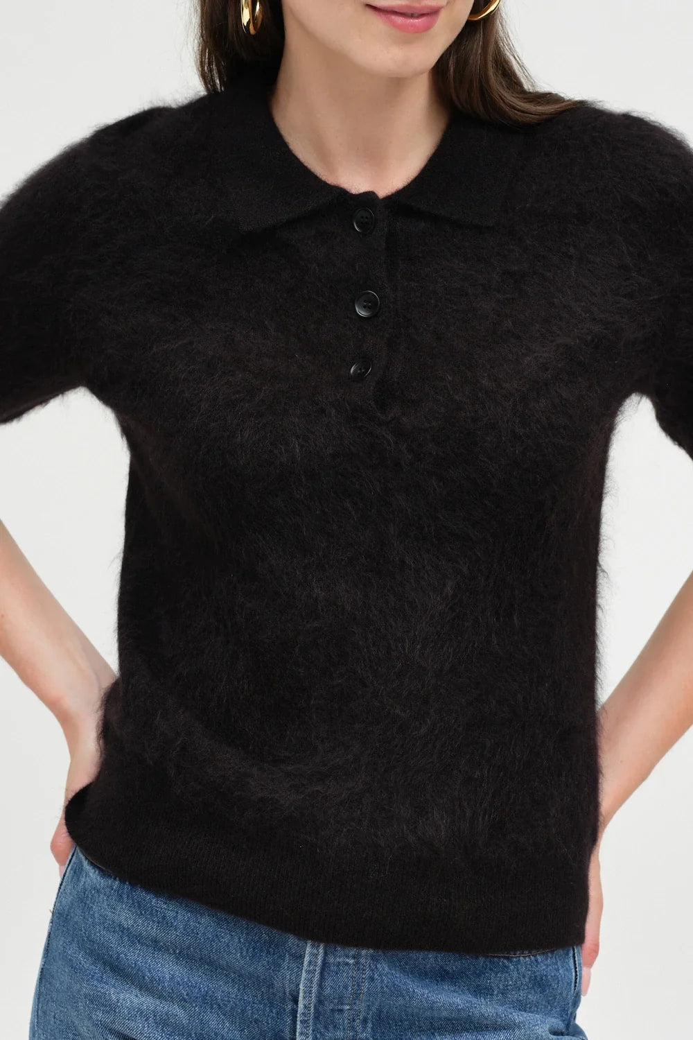 BRUSHED CASHMERE POLO