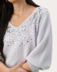 Malan Sparkle Sweater - ICE BLUE