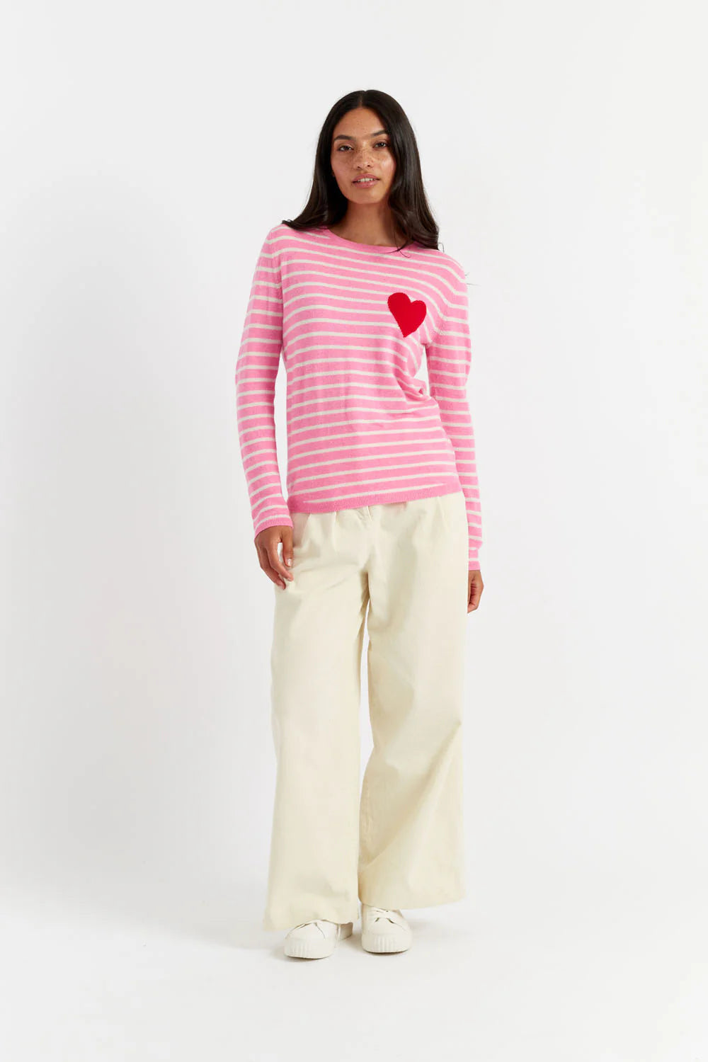 Breton Heart Sweater - Pink