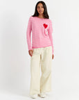 Breton Heart Sweater - Pink