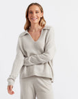 Pure Cashmere Summer Collared Sweater - TAUPE