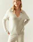 Pure Cashmere Summer Collared Sweater - TAUPE