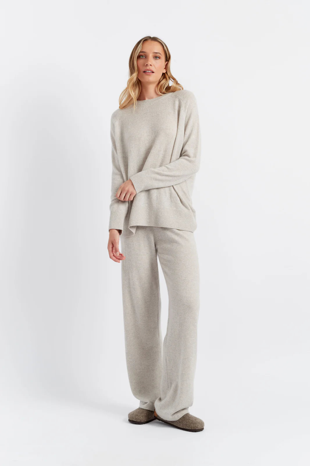 Pure Cashmere Wide Leg - Taupe