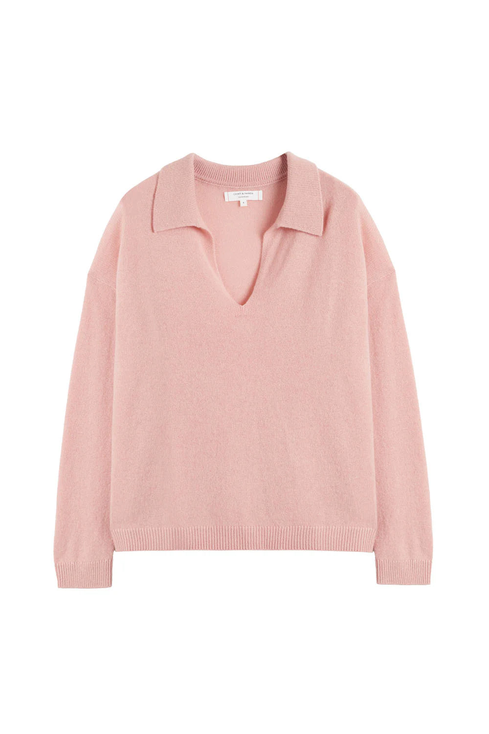 Pure Cashmere Summer Collared Sweater - CLAY PINK