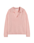 Pure Cashmere Summer Collared Sweater - CLAY PINK