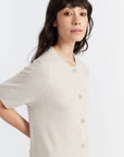 Button Through T-Shirt - Oatmeal