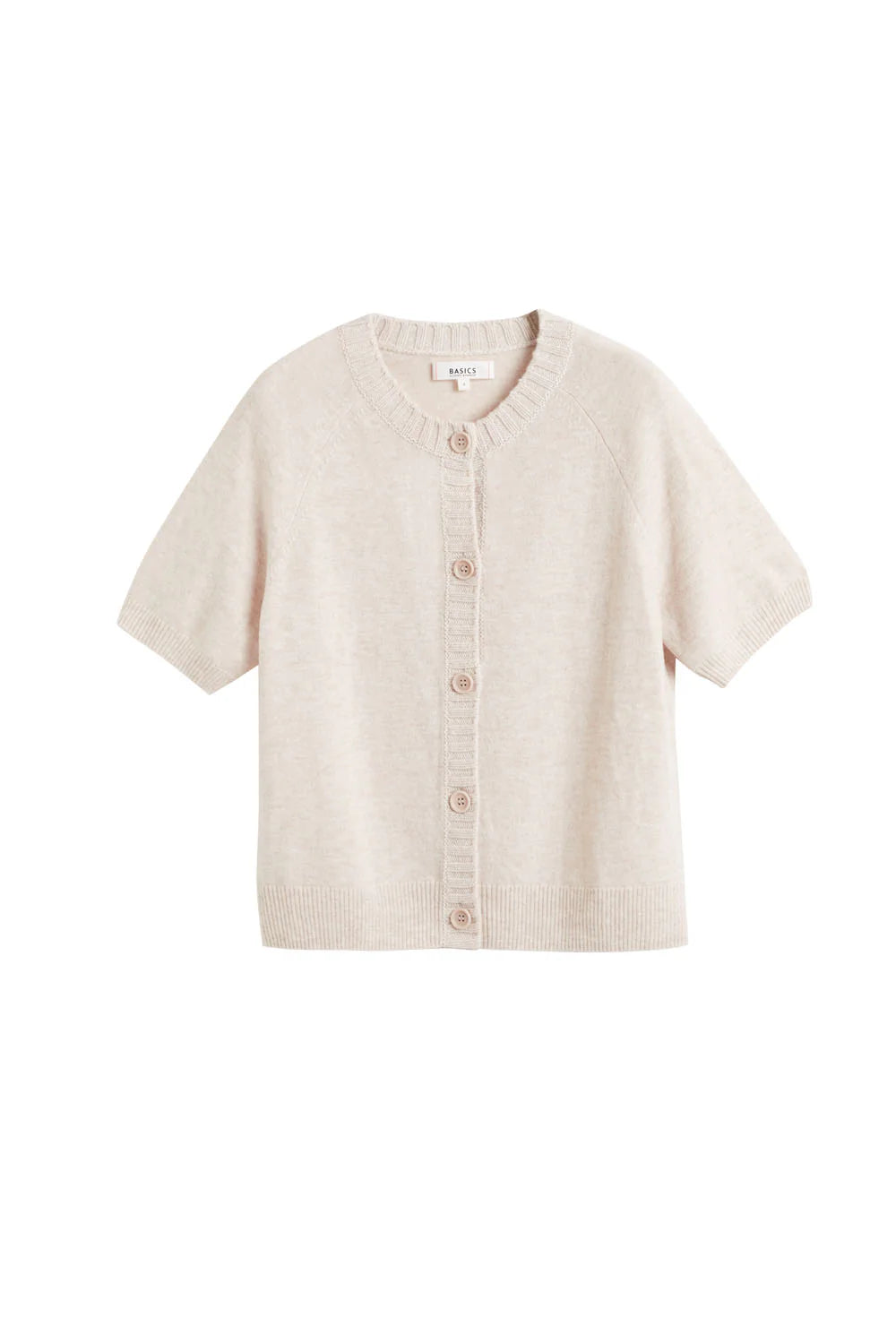 Button Through T-Shirt - Oatmeal