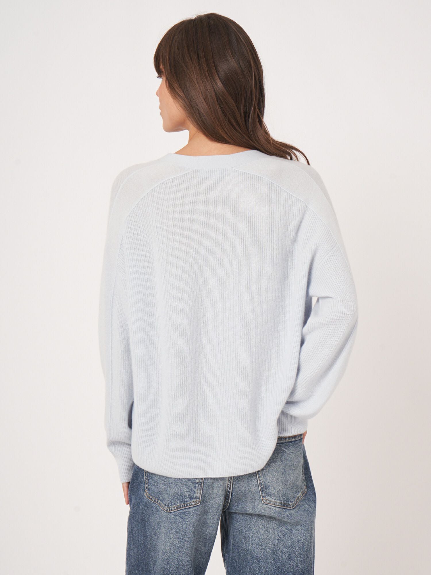 Cashmere Boxy Cardigan - Wave