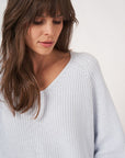 Chunky Cotton V Neck - Wave
