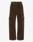 Thassos twisted seam utility pant in dark green corduroy.