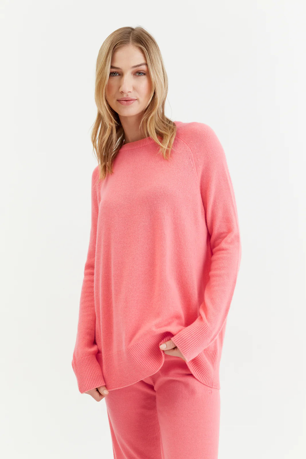 Summer Slouchy Cashmere Sweater - Coral