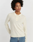 Button Up Polo - Cream