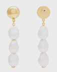 Triple Organic Pearl Earring